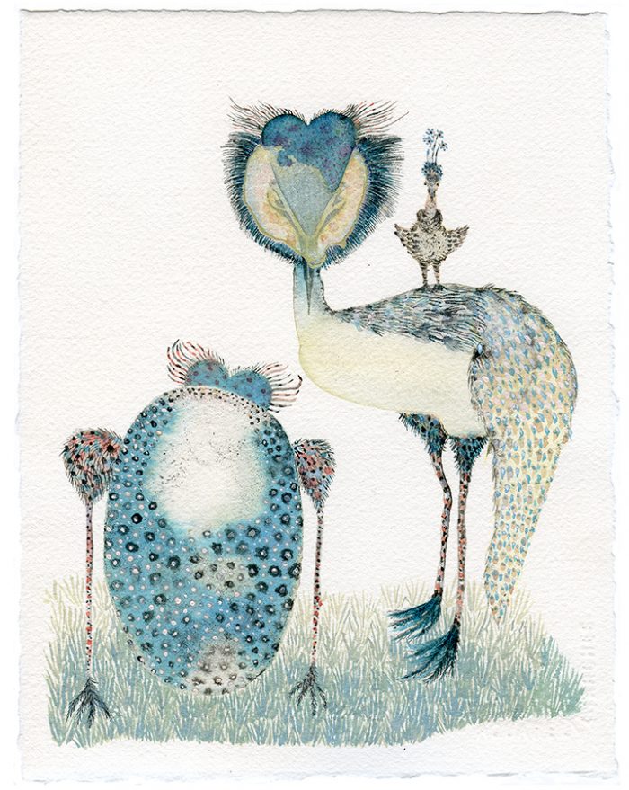 "After birth" Acuarelas y tintas. Arches aquarelle. 23 x 24,4 cm.