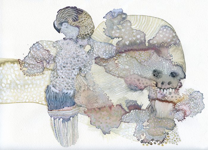 "Calavera sonriente". Arches velin. 29,70 x 21,60 cm.