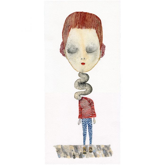 "Need to talk" Acuarelas y tinta. Arches velin. 20,04 x 42,70 cm.